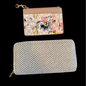 Kendall & James Mesh Wallet and Floral (unmarked) card holder set of 2